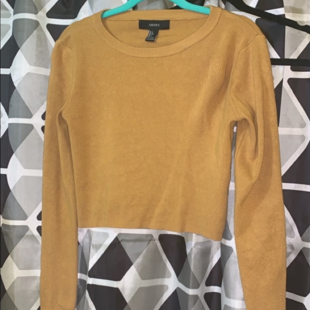 SIZE L Forever 21 Mustard Crop Sweater